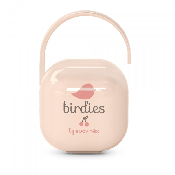 Porte sucette bébé birdies rose Suavinex