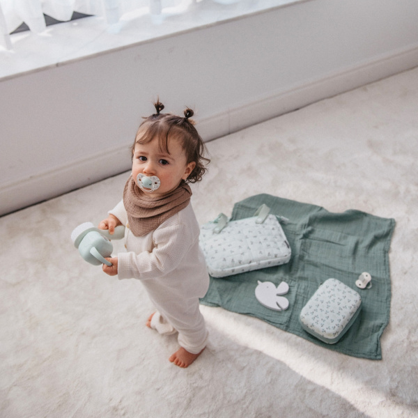 Porte sucette bébé birdies vert Suavinex