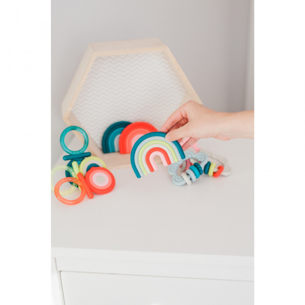 Anneau de dentition silicone arc en ciel Suavinex