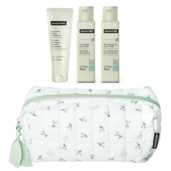 Trousse de toilette bébé 3 soins birdies vert Suavinex