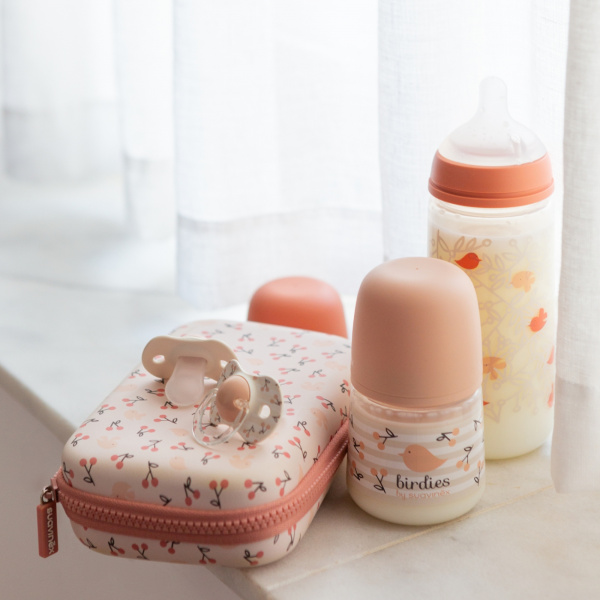 Trousse de toilette bébé birdies rose Suavinex