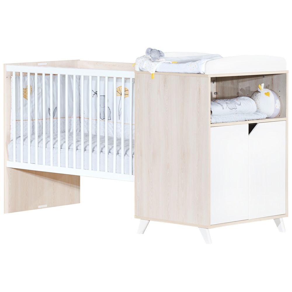 Lit combiné évolutif 60x120 en 90x190cm scandi naturel de Baby price sur  allobébé