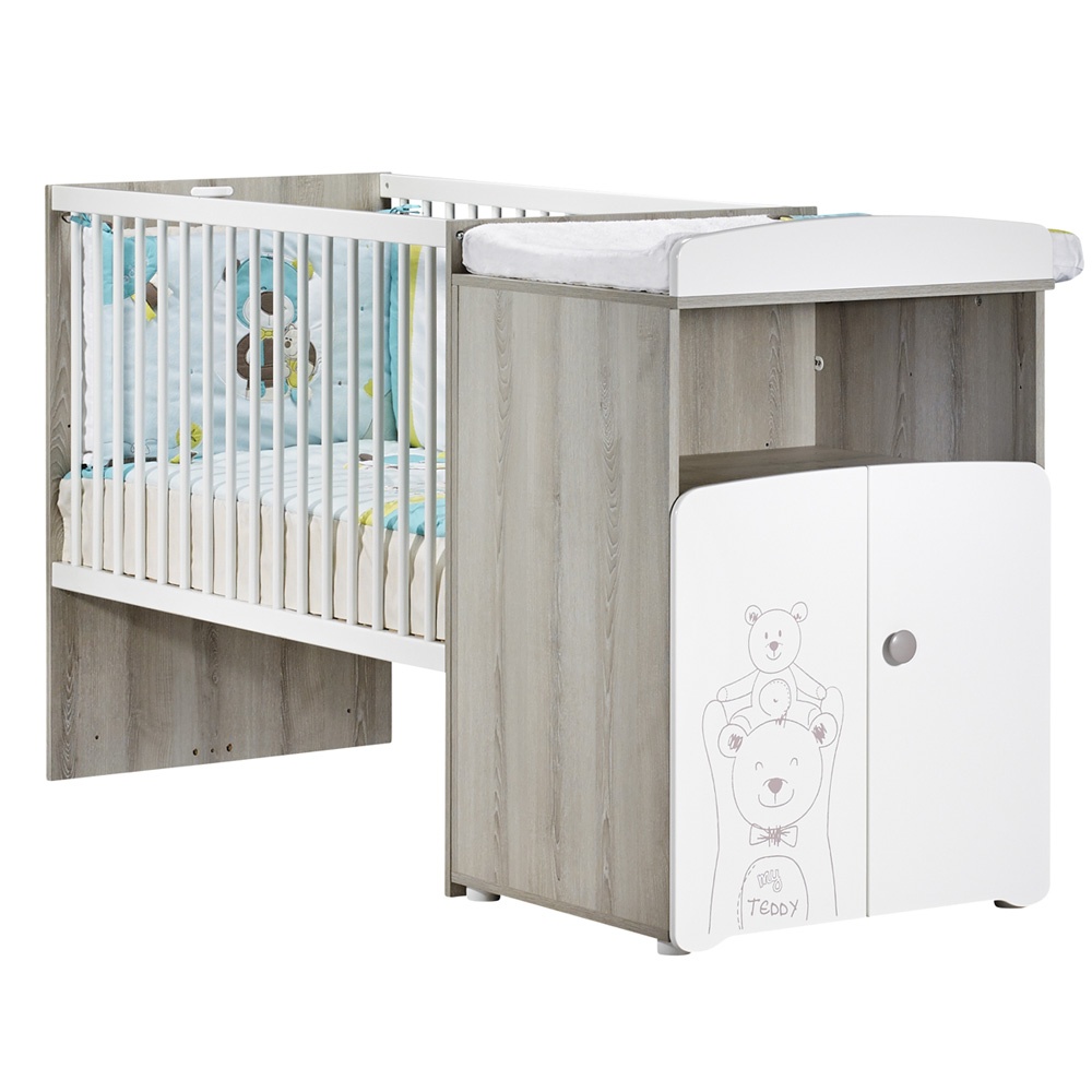 Lit bébé combiné évolutif 60x120 en 90x190 teddy de Baby price sur allobébé