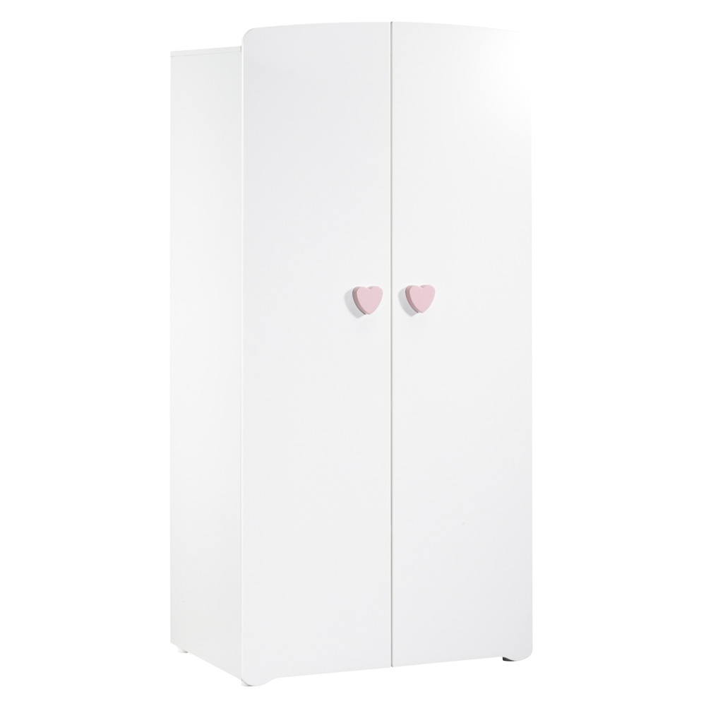 Armoire Chambre Bebe 2 Portes Boutons Coeur Rose De Baby Price Sur Allobebe