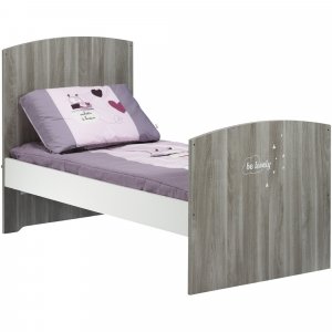 Chambre trio lit little big bed + commode + armoire smile chêne silex Baby price