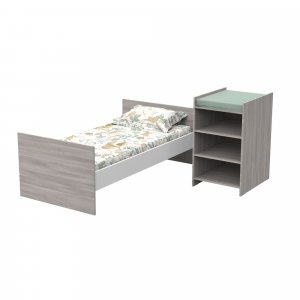 Lit chambre évolutif commode étagère up chêne silex Baby price
