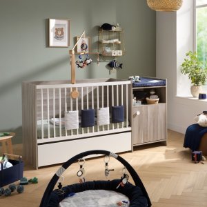 Tiroir pour lit chambre transformable avec roulettes up chêne silex Baby price