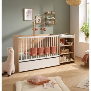 Tiroir pour lit chambre transformable avec roulettes up chêne doré Baby price