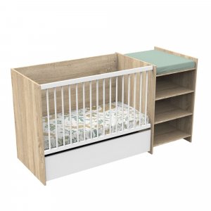 Lit chambre évolutif commode étagère up chêne doré Baby price