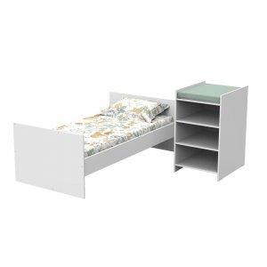 Lit chambre évolutif commode étagère first blanc chant blanc Baby price