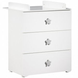 Chambre duo lit + commode basic étoile gris Baby price