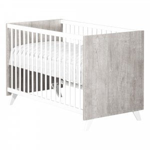 Chambre duo lit + commode scandi gris Baby price