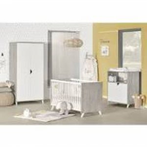 Chambre trio lit little big bed + commode + armoire scandi gris Baby price
