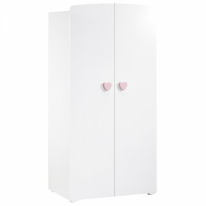 Chambre bébé trio lit bébé blanc + commode à langer 3 tiroirs boutons coeur + armoire 2 portes boutons coeur basic Baby price