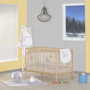 Lit à barreaux 60 x 120 cm 3 positions hêtre naturel Baby price