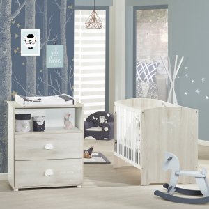 Lit bébé évolutif little big bed 70x140cm smile hêtre cendré Baby price