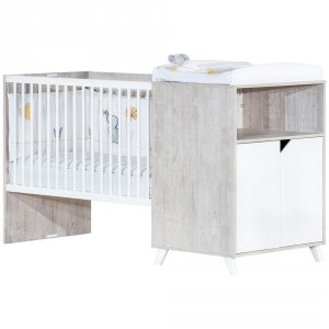 Lit combiné évolutif 60x120 en 90x190cm scandi gris Baby price