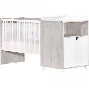 Lit combiné évolutif 60x120 en 90x190cm scandi gris Baby price