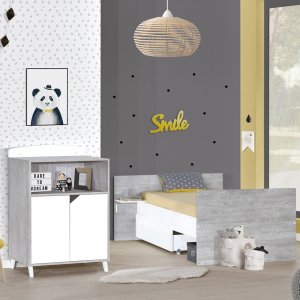 Lit combiné évolutif 60x120 en 90x190cm scandi gris Baby price