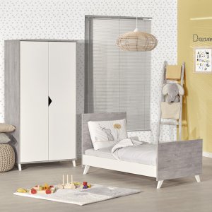 Lit bébé évolutif little big bed 70x140cm scandi gris Baby price