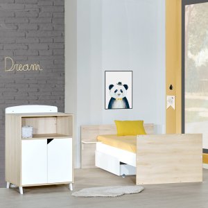 Lit combiné évolutif 60x120 en 90x190cm scandi naturel Baby price