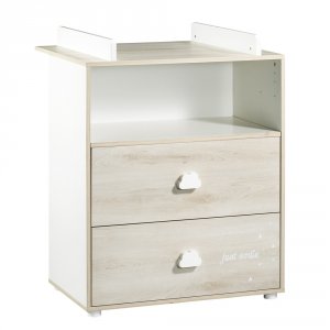Commode bébé avec dispositif à langer smile hêtre cendré