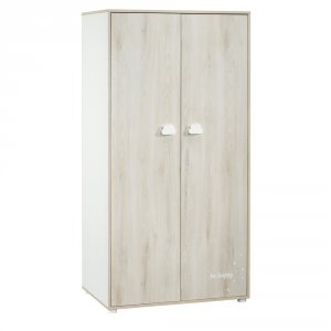 Armoire chambre bébé 2 porte smile hêtre cendré