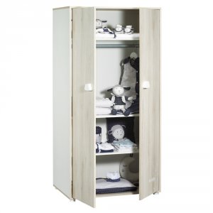 Armoire chambre bébé 2 porte smile hêtre cendré Baby price
