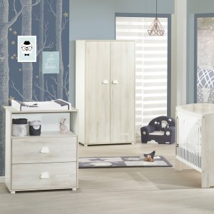Armoire chambre bébé 2 porte smile hêtre cendré Baby price