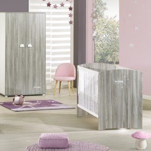 Armoire chambre bébé 2 porte smile chêne silex Baby price