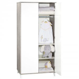 Armoire chambre bébé 2 portes scandi gris Baby price