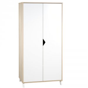 Armoire chambre bébé 2 portes scandi naturel