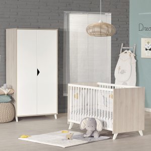 Armoire chambre bébé 2 portes scandi naturel Baby price