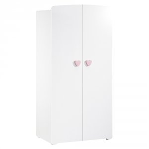 Armoire chambre bébé 2 portes boutons coeur rose