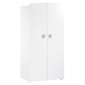 Armoire chambre bébé 2 portes boutons étoile gris