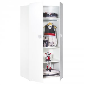 Armoire chambre bébé 2 portes boutons étoile gris Baby price