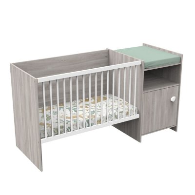 Lit chambre évolutif commode 1 porte up chêne silex