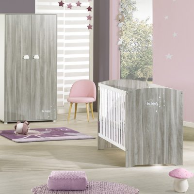 Lit bébé 60x120cm smile chêne silex