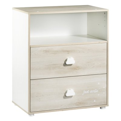 Commode bébé avec dispositif à langer smile hêtre cendré