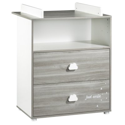 Commode bébé avec dispositif à langer smile chêne silex