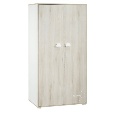 Armoire chambre bébé 2 porte smile hêtre cendré