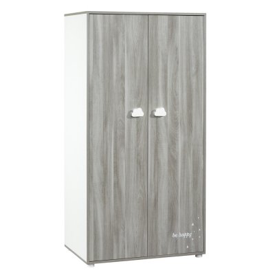 Armoire chambre bébé 2 porte smile chêne silex
