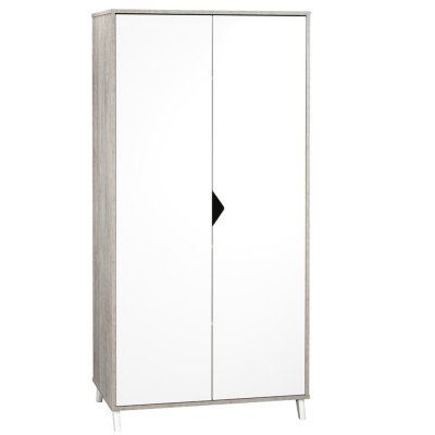 Armoire chambre bébé 2 portes scandi gris