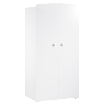 Armoire chambre bébé 2 portes boutons boule blanc