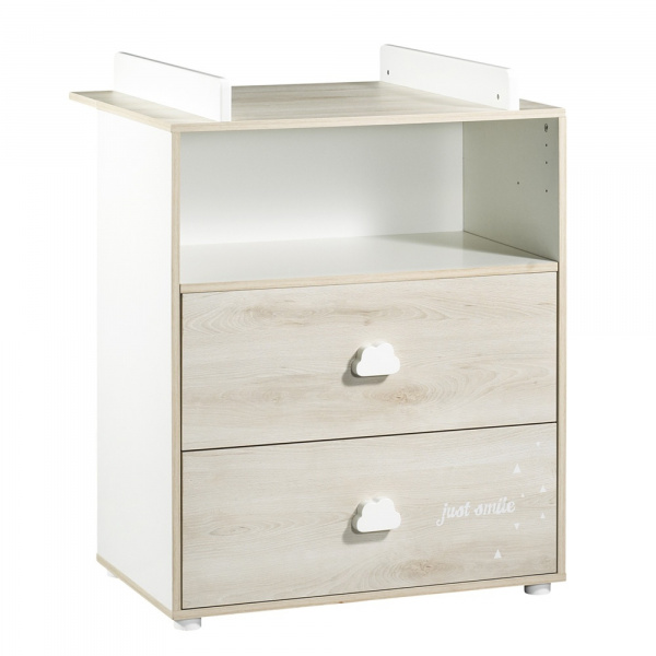Chambre trio lit little big bed + commode + armoire smile hêtre cendré Baby price