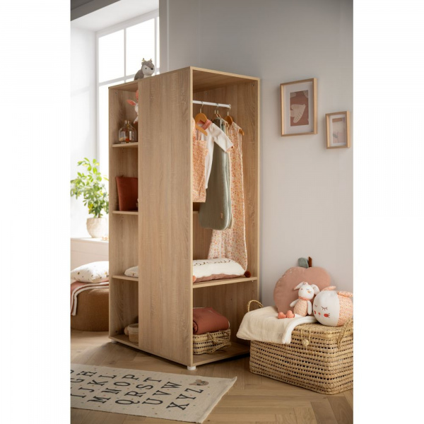 Armoire ouverte up chêne doré Baby price