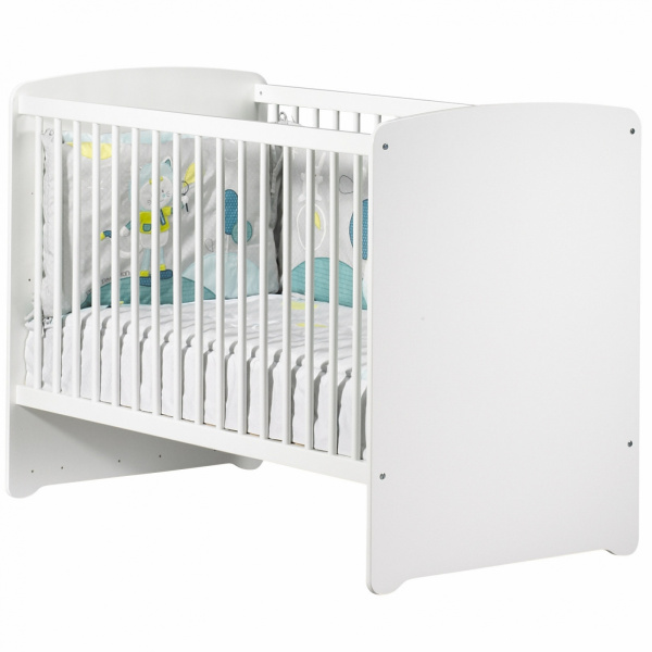 Chambre bébé duo lit bébé blanc 120x60 + commode à langer 3 tiroirs basic Baby price