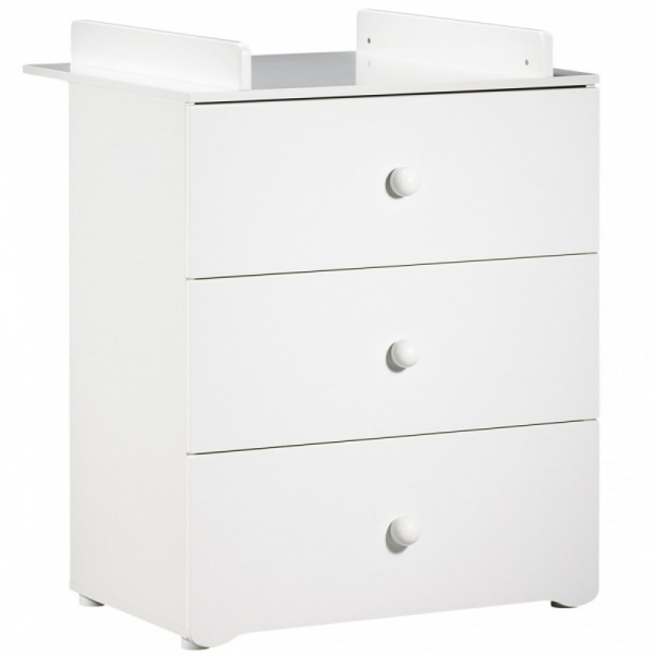 Chambre bébé trio lit bébé blanc 120x60 + commode à langer 3 tiroirs + armoire 2 portes basic blanc Baby price