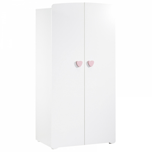 Chambre bébé trio lit bébé blanc + commode à langer 3 tiroirs boutons coeur + armoire 2 portes boutons coeur basic Baby price