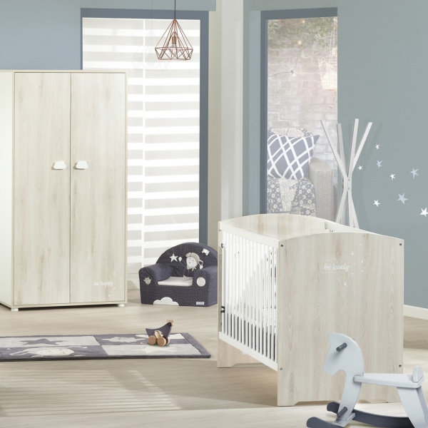 Lit bébé 60x120cm smile hêtre cendré Baby price